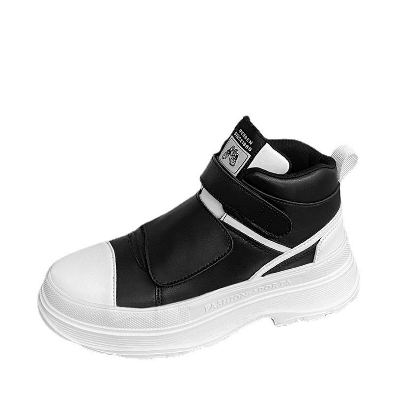 Cold Sticky Men's Shoes Autumn and Winter Trend Velcro High Top Green Sports Thick Bottom Leisure Personality Student Small