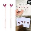 Women Fashion Pink Zircon Love Shape Delicate Earrings