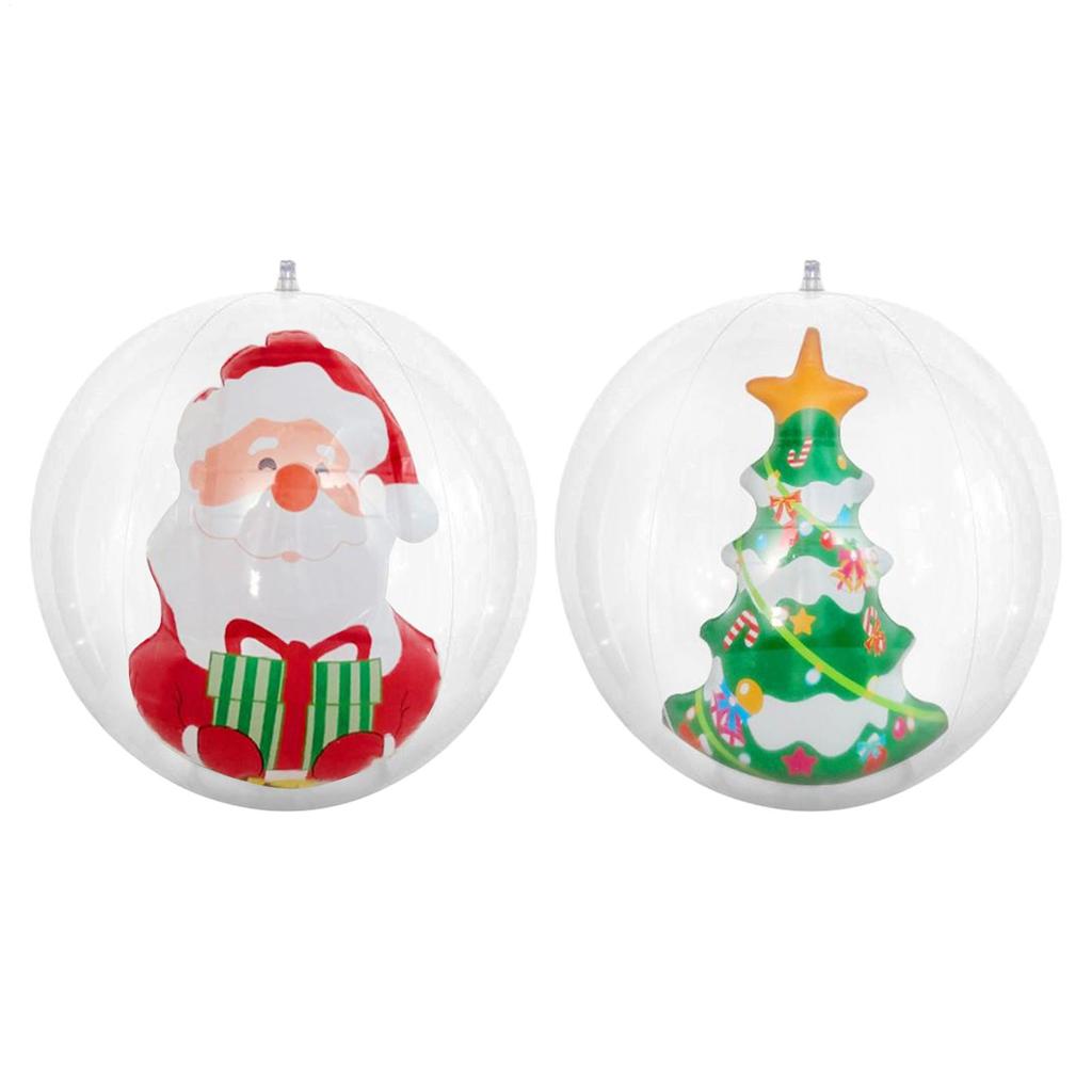 35cm Aufblasbare Weihnachtsdekorationen Weihnachtsmann Weihnachtsbaum Aufblasbare Weihnachtskugeln PVC Aufblasbare Outdoor-Dekorationen