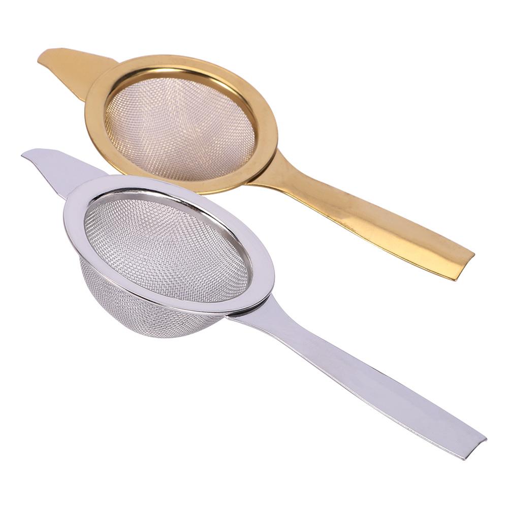 Durable Stainless Steel Handle Tea Strainer with Drip Bowl Infuser Fine Mesh