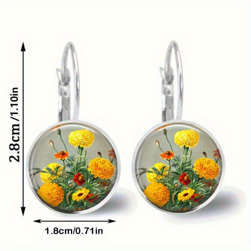 Fashion Earring Y2K Vintage Marigold Time Gem Flower Ear Buckle