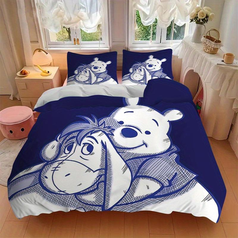 3pcs set Piglet Winnie1pc of quilt cover+2pcs of pillowcase, no core, print bedding, All Seasons Bedroom Setting068