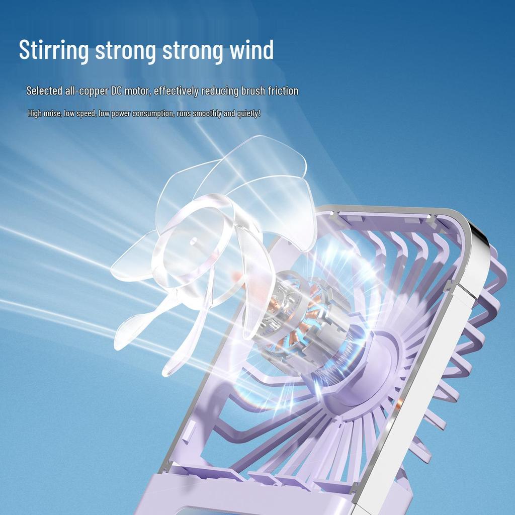 Portable Mini Handheld/Neck-Hanging Fan with Rechargeable USB, High-Speed, Cold Compress, Semiconductor Cooling