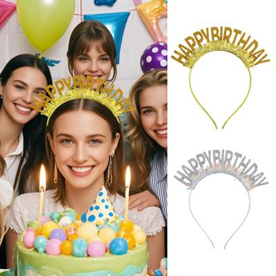 Glitzernder Geburtstags-Party-Haarreif mit Glitzer Beliebtes Kronen-Haarband für Kinder Erwachsene Fotografie Kopfschmuck
