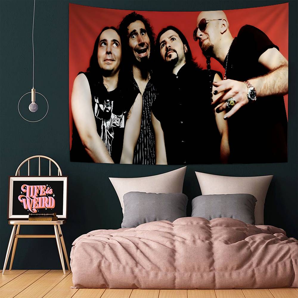 System Of A Down Band Colorful Tapestry Wall Hanging Hippie Flower Wall Carpets Dorm Decor Wall Art Decor