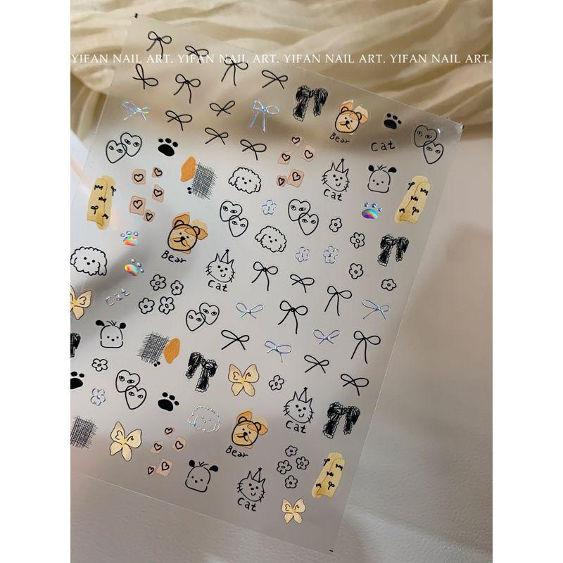 

J154 Cute Graffiti Thin Tough Nail Sticker J154-1. [Thin graffiti Bows. 1]]