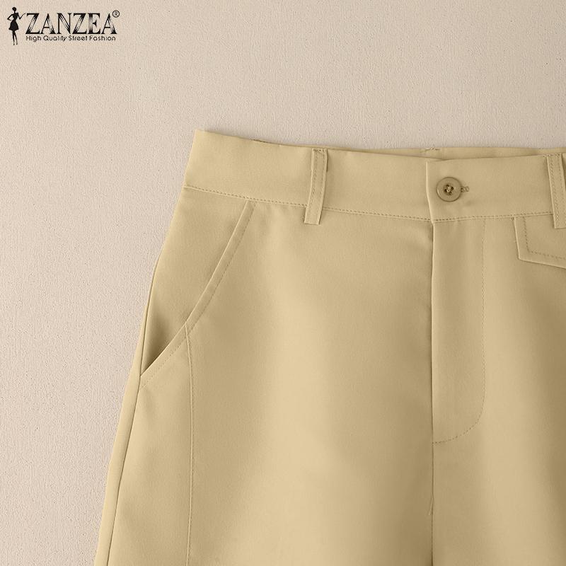 ZANZEA Women Casual Solid Color Loose Summer Shorts