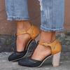 Spring/Summer 43 Large Size Women's Round Toe Thick Heel Sandals