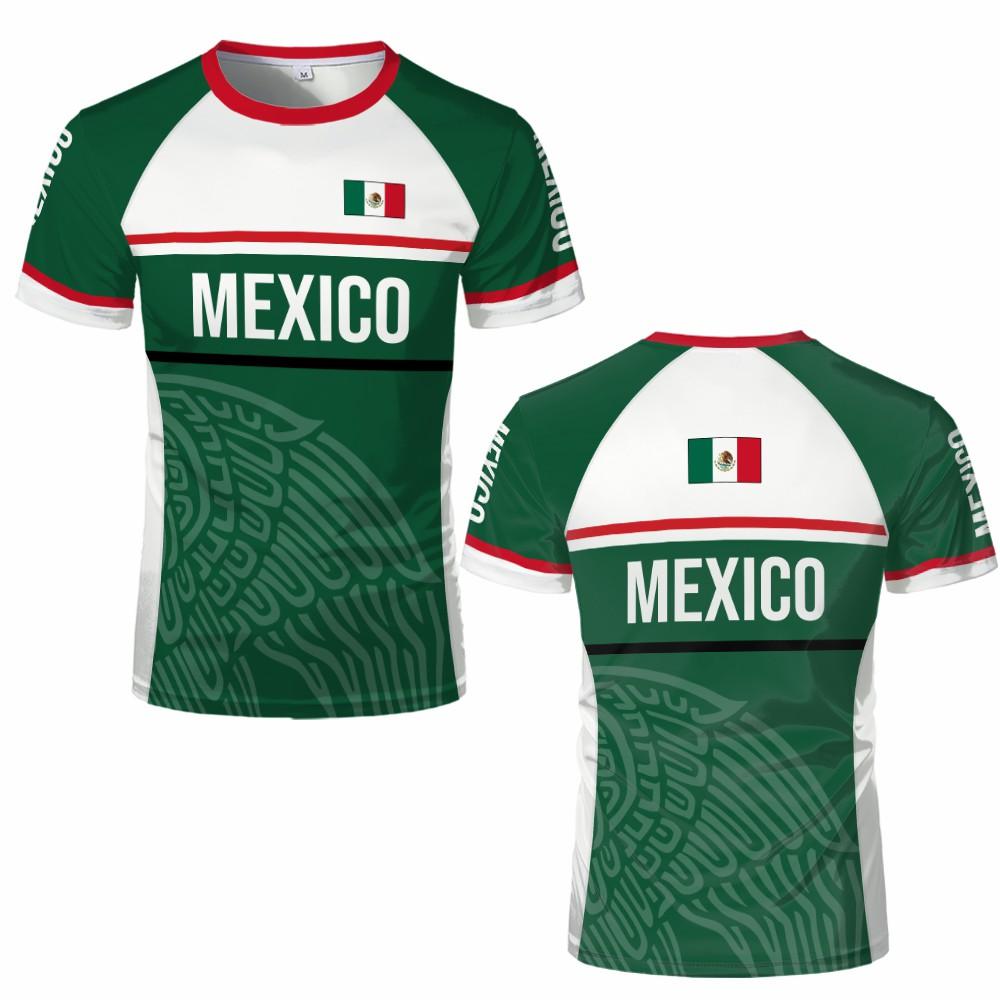 Mexico Sporty Style Print T-shirt Summer Outdoor Breathable Quick-drying Football Jersey Unisex Casual O-Neck Short Sleeve Top