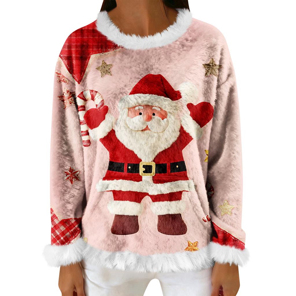 Dámská ležérní fleecová mikina s dlouhým rukávem a kulatým výstřihem, ležérní, pohodlná, volného střihu, lehká dámská flanelová mikina