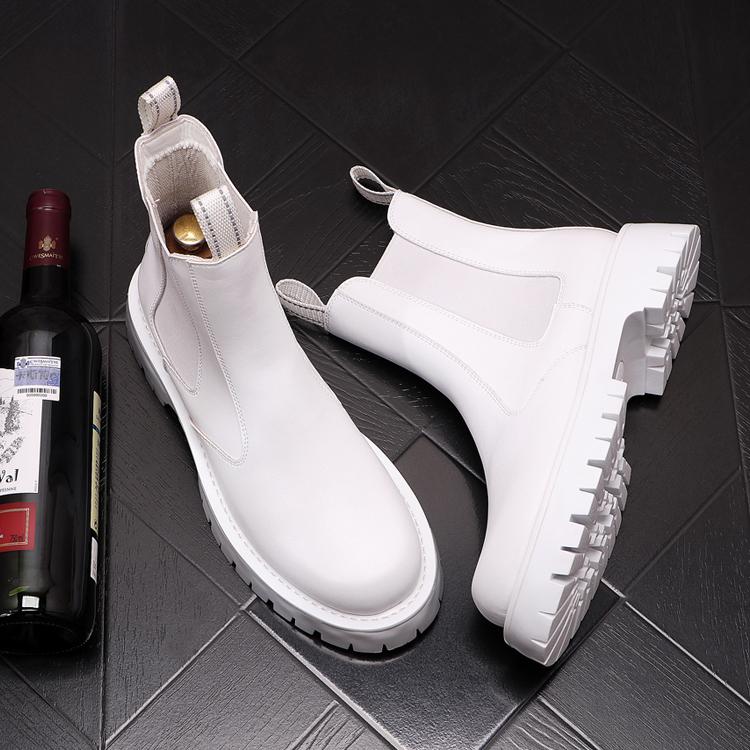 Mens Fashion Motorcycle Boots Party Nightclub Dress Black Genuine Leather Shoes High Top Cowboy Boot Handsome Long Botas Zapatos