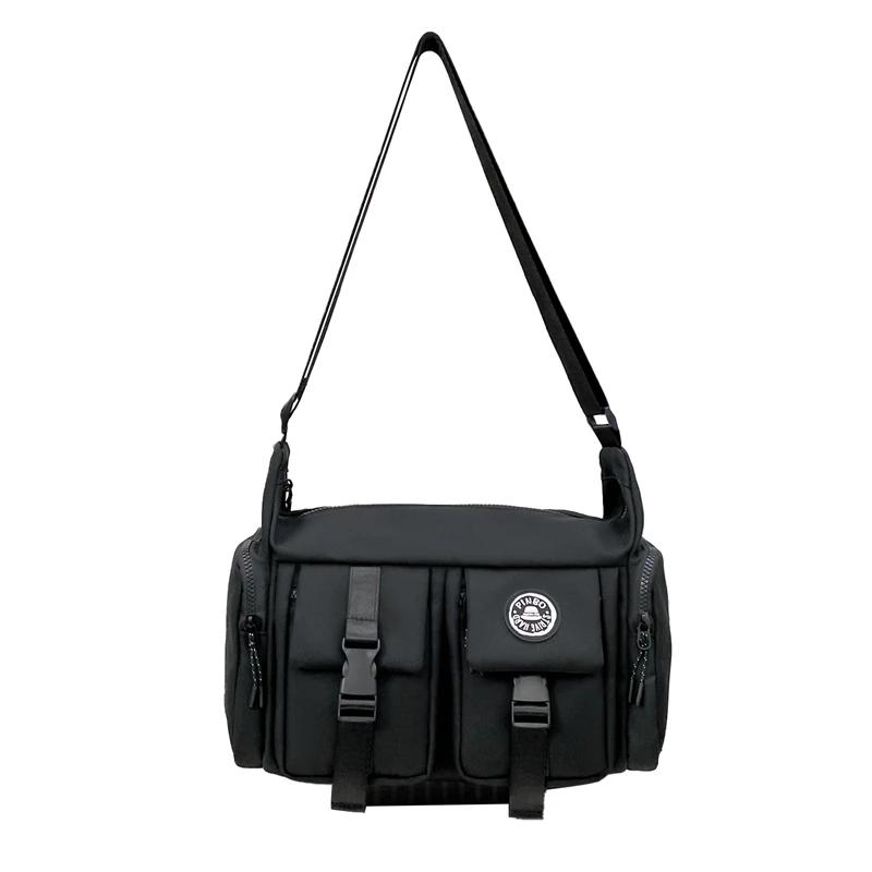 Large Capacity Nylon Crossbody Bag for Women Multiple Pockets Casual Shoulder Bag Elegant Monochromatic