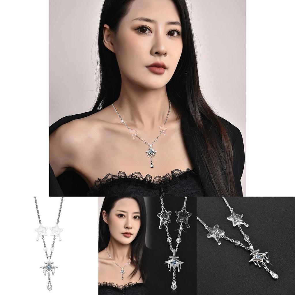 Geometric Crystal Exquisite Star Necklace For Trendy Individuals In 2023 Autumn
