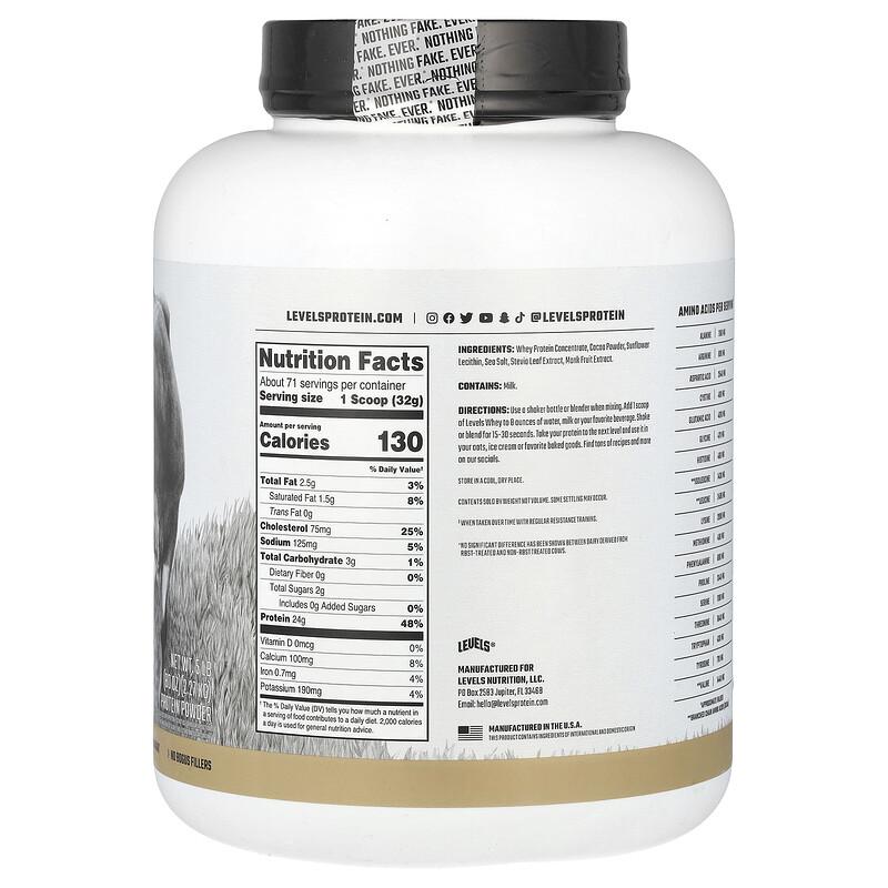 Grass Fed Whey Protein Powder, Pure Chocolate, 5lb (2.27 kg)