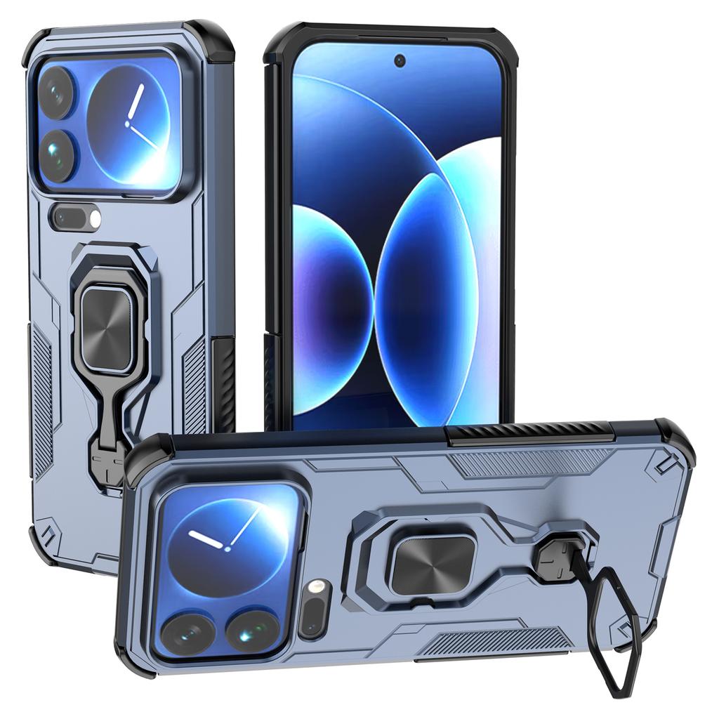 For Xiaomi 17 Pro Max Case Rotatable Ring Kickstand PC + TPU Shockproof Phone Cover