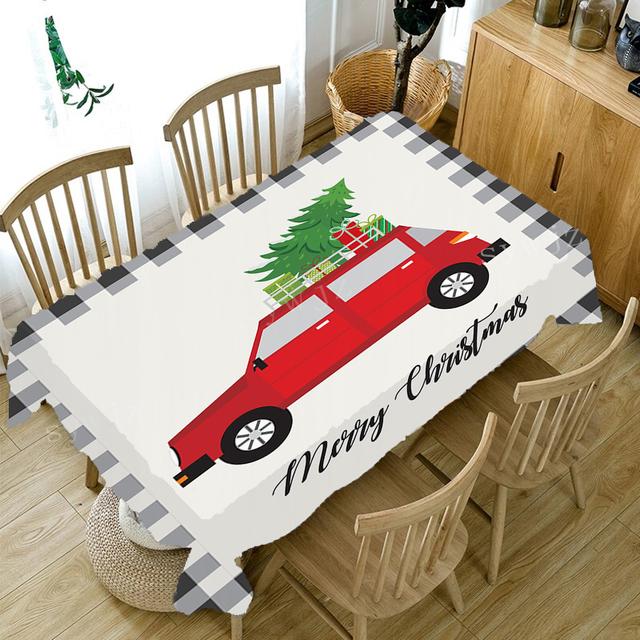 Obrusy świąteczne Prezent od Świętego Mikołaja Wzór Prostokątny obrus Obrus ​​przeciwporostowy Akcesoria do dekoracji kominka