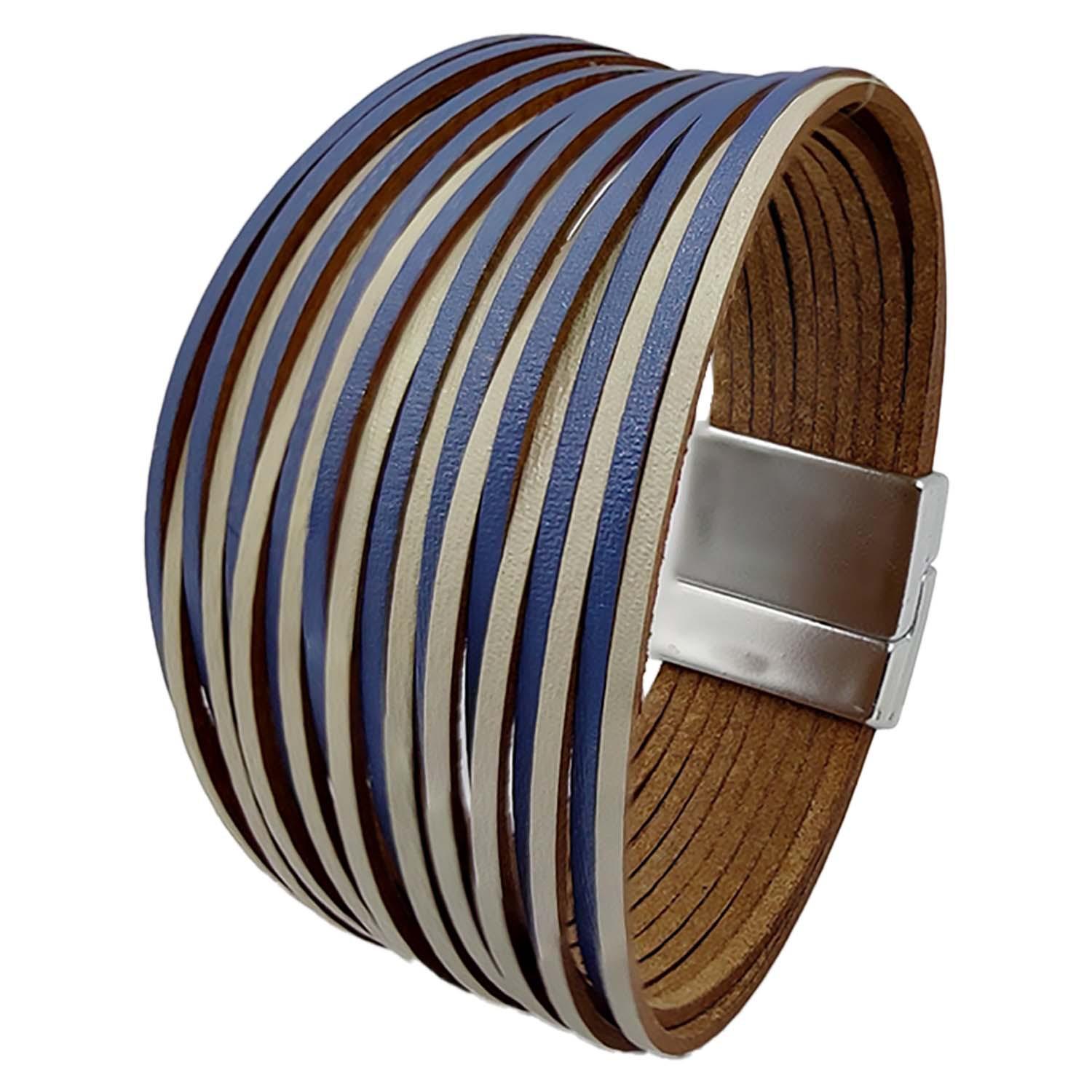 

Кожаные браслеты для женщин Многослойные полоски в стиле бохо с широкой оберткой Ювелирные аксессуары