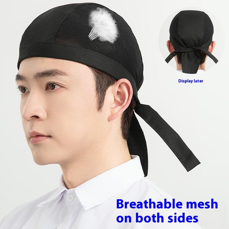 Дышащий сетчатый берет, шапка шеф-повара, пиратская бандана, шапка для готовки на кухне, шапочка шеф-повара, головной убор