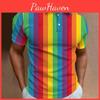 3d New Mens Shirt Polo Rainbow Printed Men Clothing Summer Casual Short Sleeved Loose Oversized Shirt Street Fashion Tops Tees