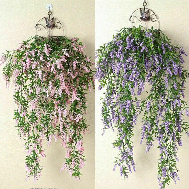 Atemberaubende künstliche Lavendel-Efeu-Blumen-Girlande für Wanddeko