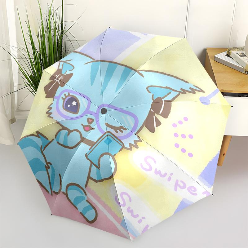 

1pc Swipe Up! Auto-Folding Umbrella with Cute Cat Design - Perfect for Fans, Travelers, and Everyday Use!Q024