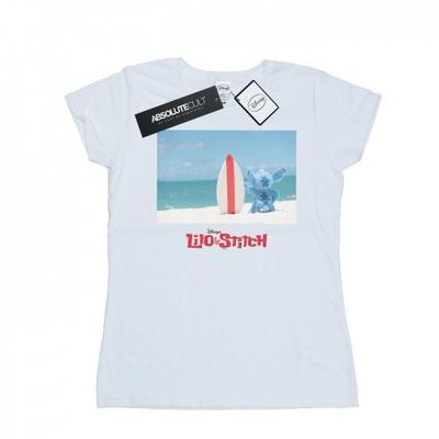Womens/Ladies Lilo And Stitch Surf Beach Cotton T-Shirt