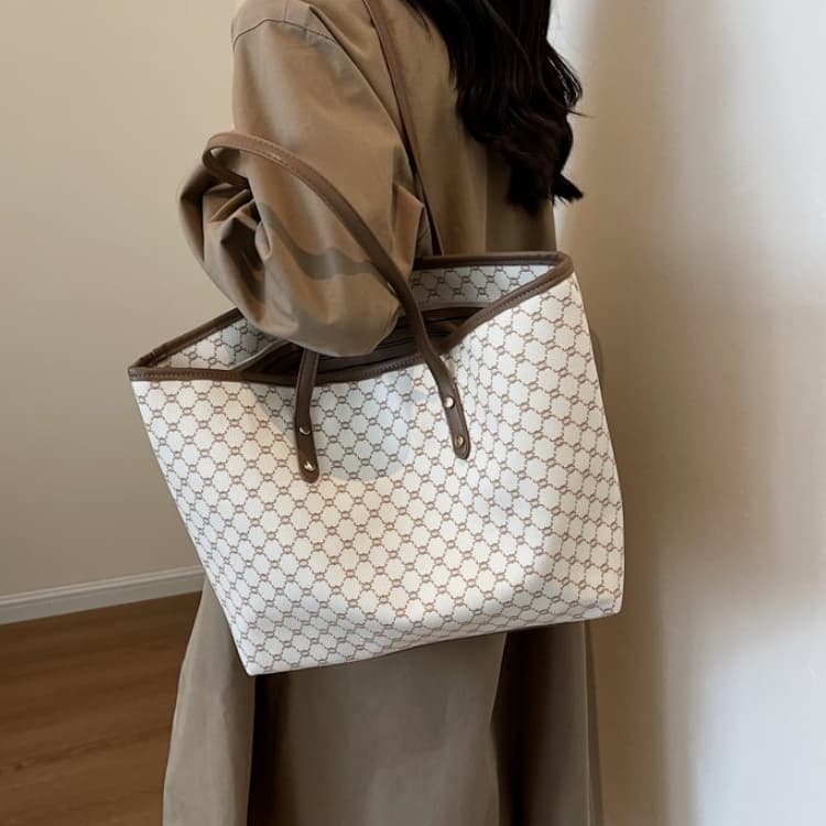 Printed light luxury fashion pattern shoulder bag tote bag