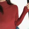 Jesienno-zimowy gruby sweter damski sweter z dzianiny prążkowany sweter z długim rękawem golf Slim sweter miękki ciepły Pull Femme