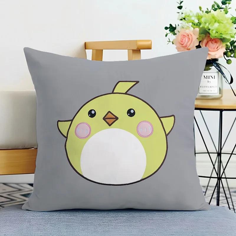 Cartoon Animal Print Decorative Pillowcase Bedroom Living Room Square Cushion Pillowcase