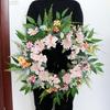 Artificial Flower with Leaves Wedding Wreath Spring Wreath Decoration for Door Window Hallway Farmhouses Home Decoration