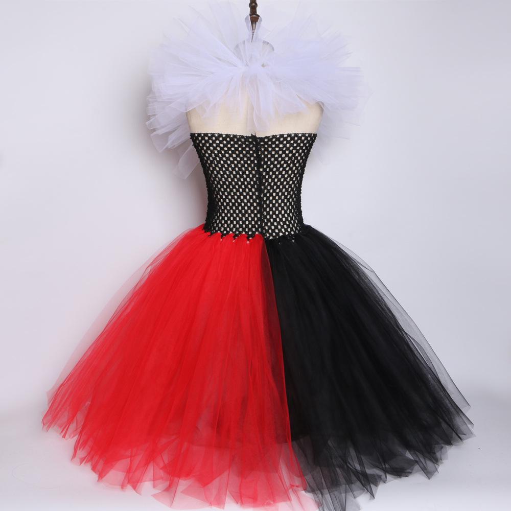 Peach Heart Queen Mesh Puffy Skirt: Red Queen Alice in Wonderland Kids Halloween Costume
