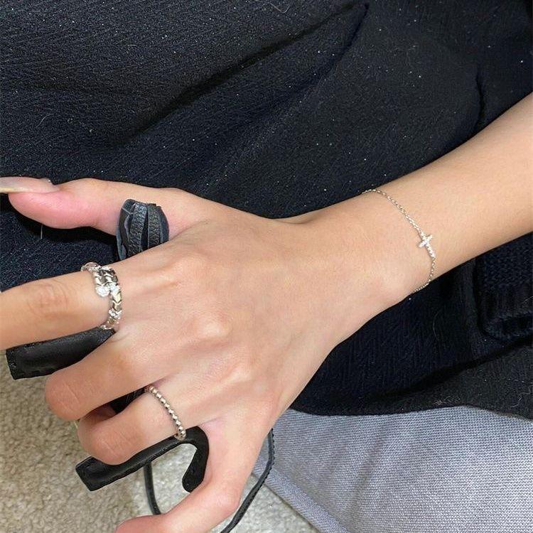 2026 Women's Full Diamond Cross Bracelet - Simple, Versatile, Cool Student Style