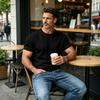 Men's Short Sleeve Crew Neck Knit T Shirt Classic Fit Cable Pattern Pullover Top for Casual Daily Wear