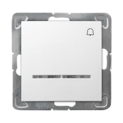 Impresja White P/t Normally Open Switch Bell with Orange Backlight Without Frame