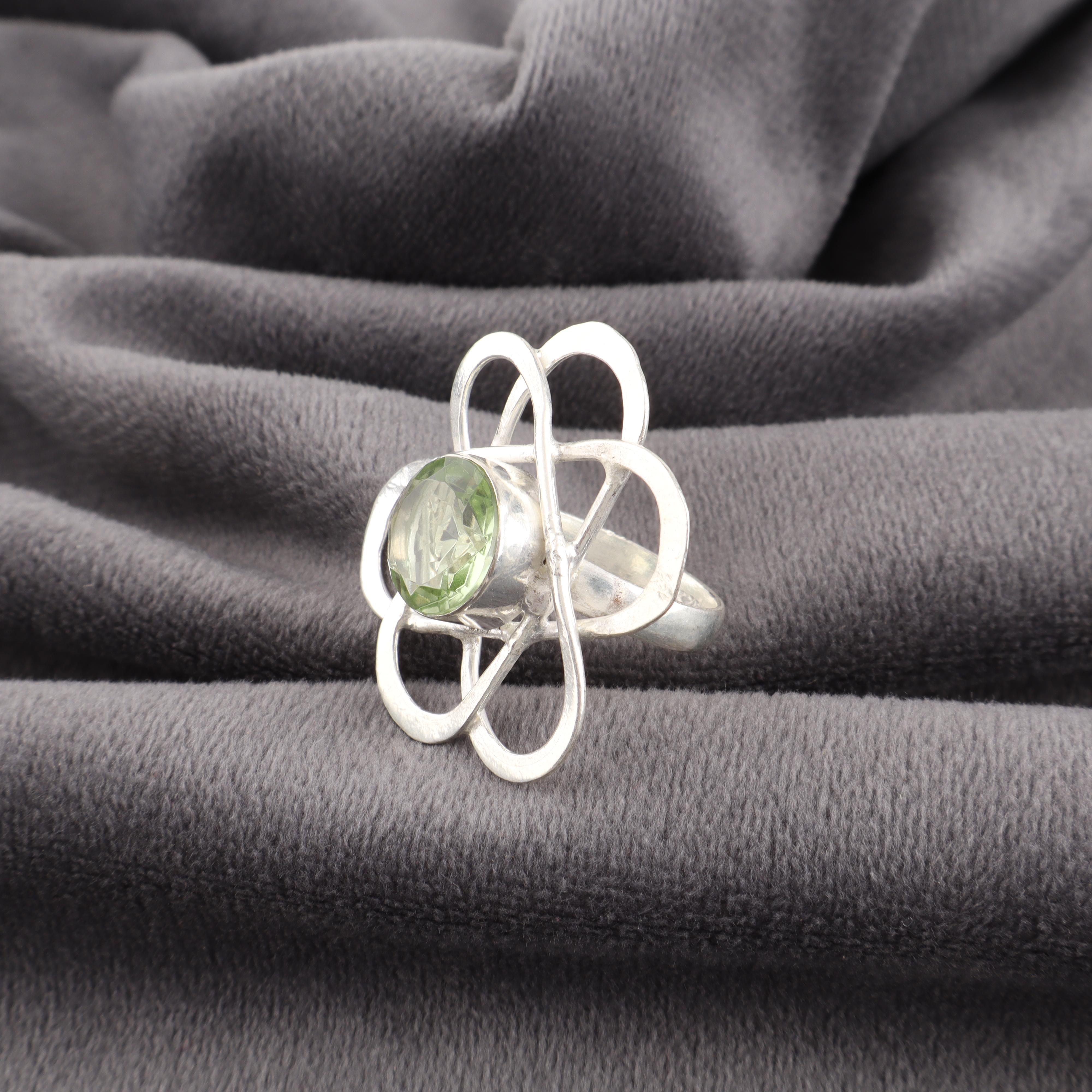 

Украшения из драгоценного камня Зеленый Аметист, Кольцо из 925 пробы стерлингового серебра, Кольцо из серебра ручной работы Привлекательное для свадебного подарка 12 зелёный