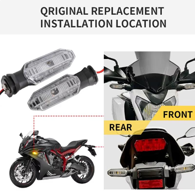 Motorcycle LED Turn Signal Light For HONDA CB500X CB500F CBR 600RR 650F CB650F CRF250L CRF300L NC 700 8MM Moto Indicator Lamp