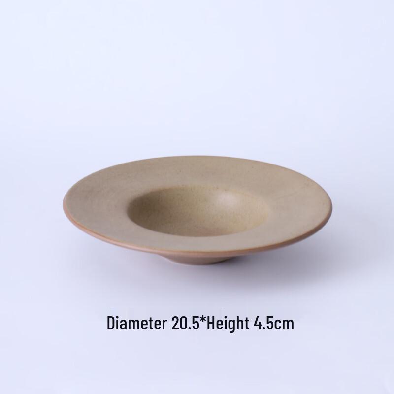 Abay Vintage Frosted Brown Ceramic Straw Hat Plate