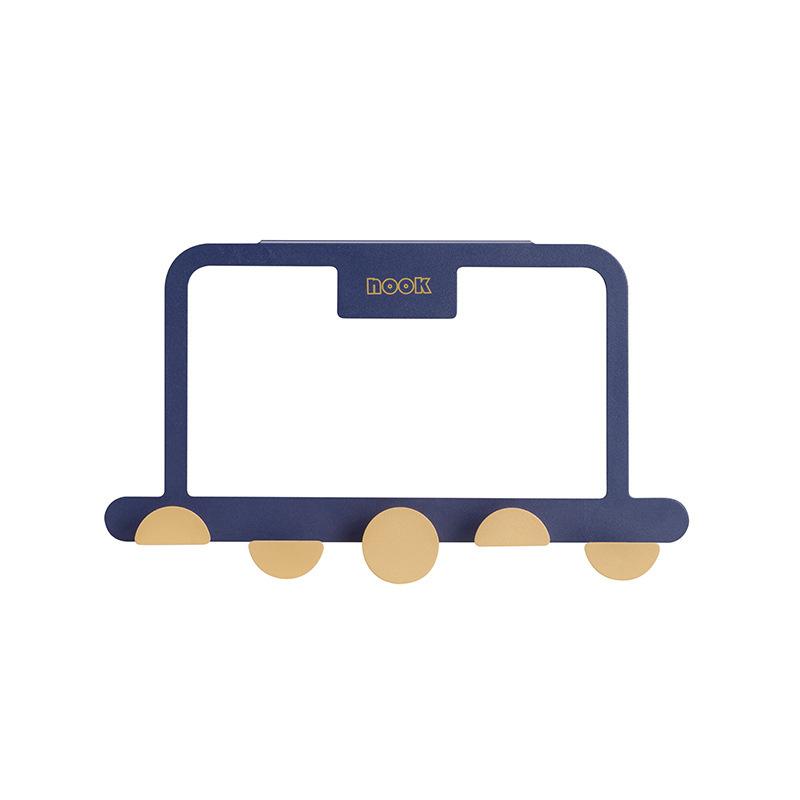 

Wrought Iron Over the Door Hanger with 5 Hooks, Non Perforated, Easy Installation, Available in 4 Colors Ideal for Bedroom and Bathroom, Rear Hook синій