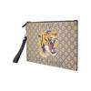 Gucci GG Canvas Tiger Print Leather Wristlet Clutch Bag for Daily Travel Shopping 473904-9CC1N-8666