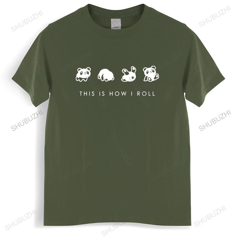 Cute Panda This Is How I Roll Pattern Short Sleeve Unisex Fashion Loose T-shirt Man Korea Harajuku Tshirt Female Basic T Shirt