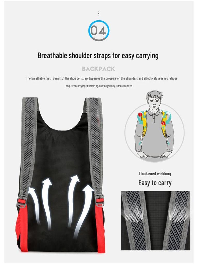 Wasserdichter Faltbarer Leichter Outdoor Rad- & Wanderrucksack