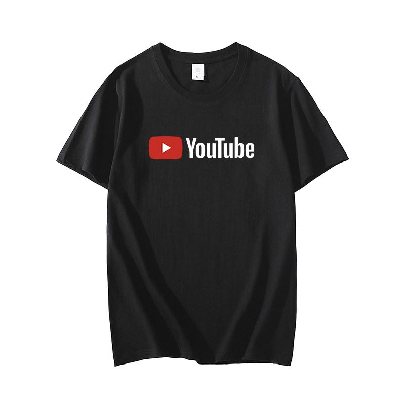 YouTube Youtobe Video Site Surrounding Short Sleeve Tshirt Mens and Womens Photography Video Shirt Group Clothing Cotton