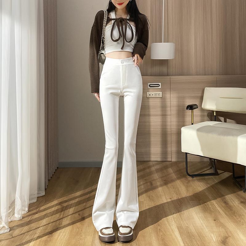 

Костюм с укороченными брюками капри черного цвета для похудения, широкие прямые брюки, микроклеш, большие размеры, эластичные, облегающие, длинные брюки для женщин 5XL белый