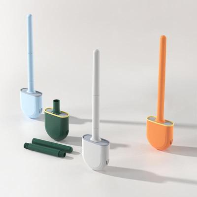 Elegant Petite Silicone Toilet Brush with Decorative Design