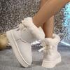 Fashionable Bow Round Toe Elegant Snow Boots Winter Flat Soft Students Plus Velvet Warm Women's Shoes