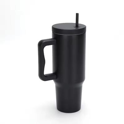 40 Oz Tumbler with Handle and Straw, Stainless Steel Thermos Water Bottle with Friendly Travel Coffee Mug for Hot/Cold Water