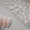 Pink Cherry Blossom Iridescent Shell Nail Stickers with Adhesive Backing - YT3656