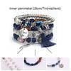 Bohemian Beaded Bracelet Set, Women's Stackable Stretch Bracelets with Tassel & Wing Charm