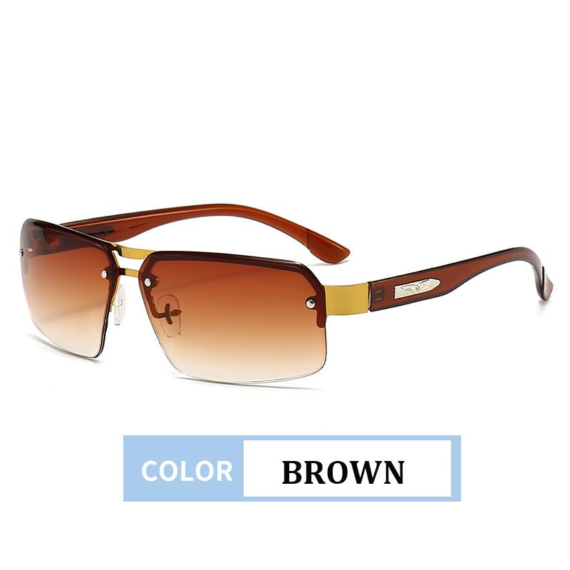 

Новые мужские очки для вождения, солнцезащитные очки в стиле ретро, ​​модные солнцезащитные очки в полурамке, женские солнцезащитные очки коричневый