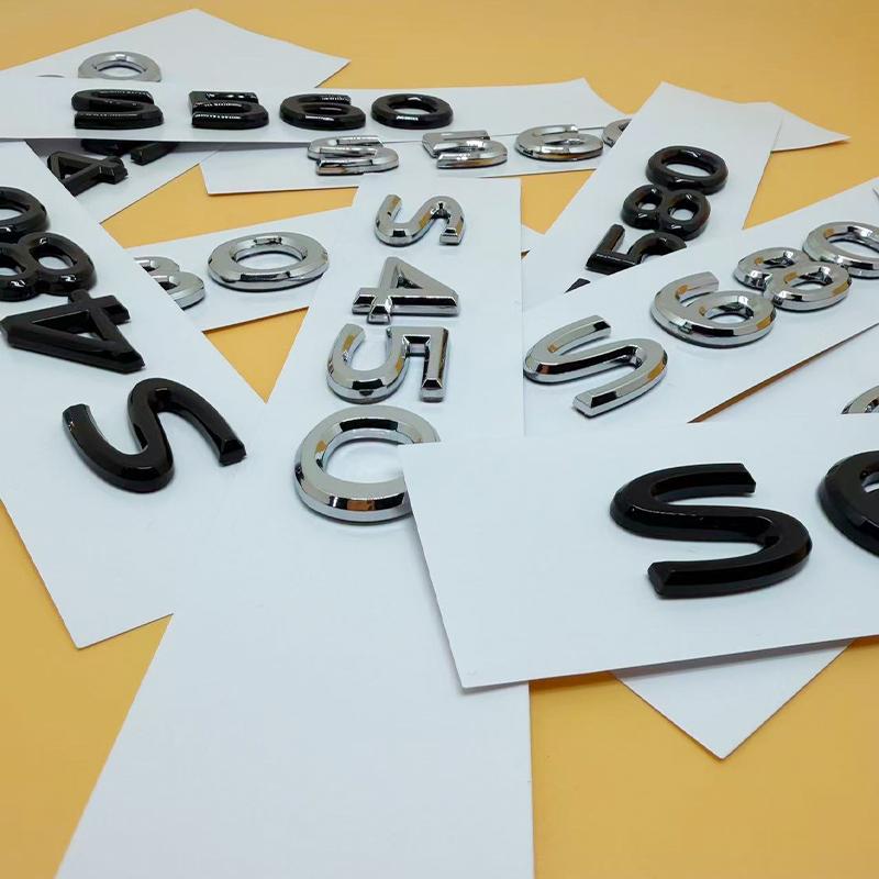 New Black Chrome Emblems S480 S580 S680 V12 for Benz Maybach Class S Rear Bumper Trunk Lid Adhesive Logo Sticker W221 W222